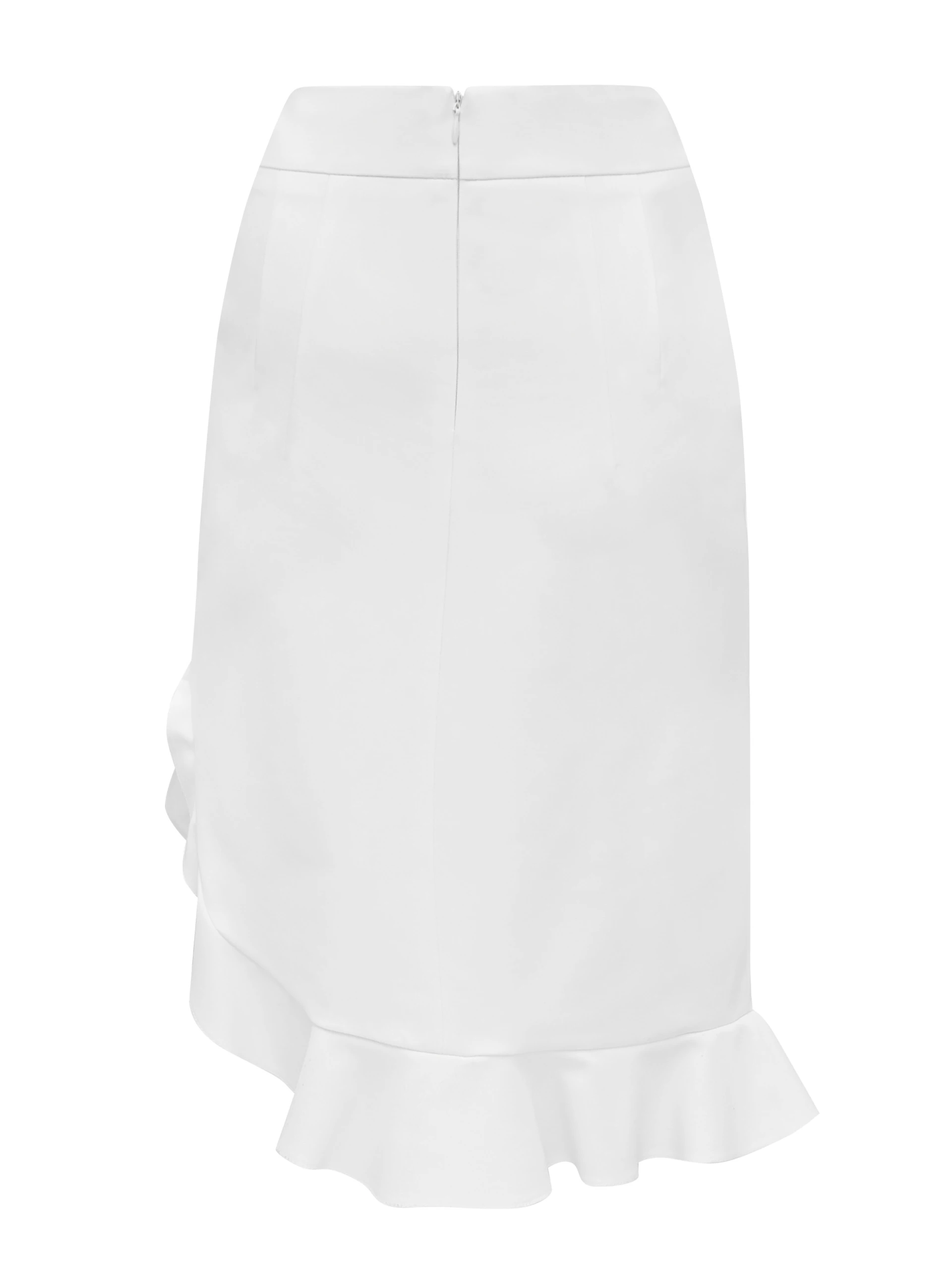 FITTED SKIRT WITH RUFFLE AT THE BOTTOM