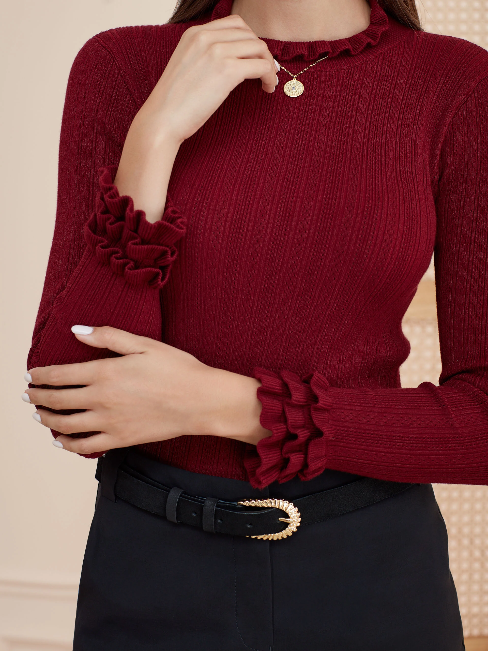 SWEATER WITH FRILLS