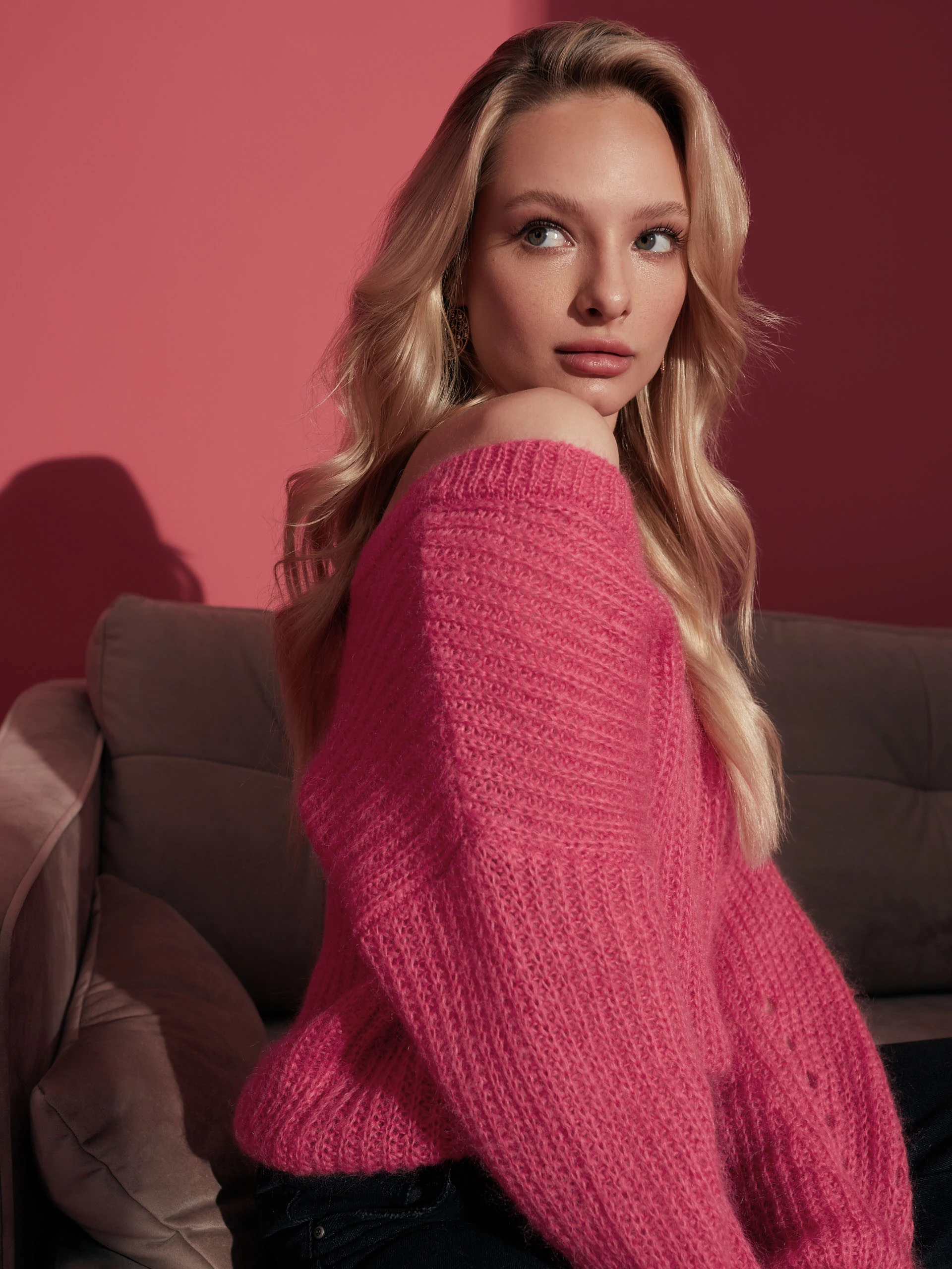PINK MOHAIR SWEATER