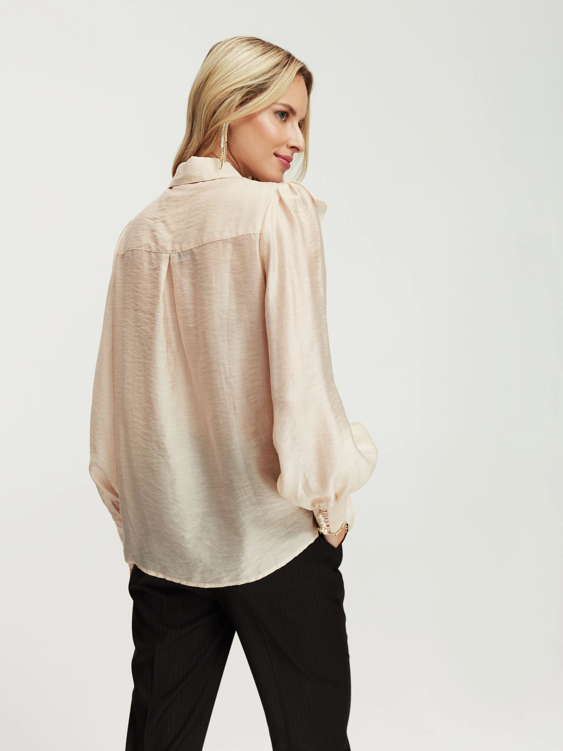 Light color blouse with ruffles