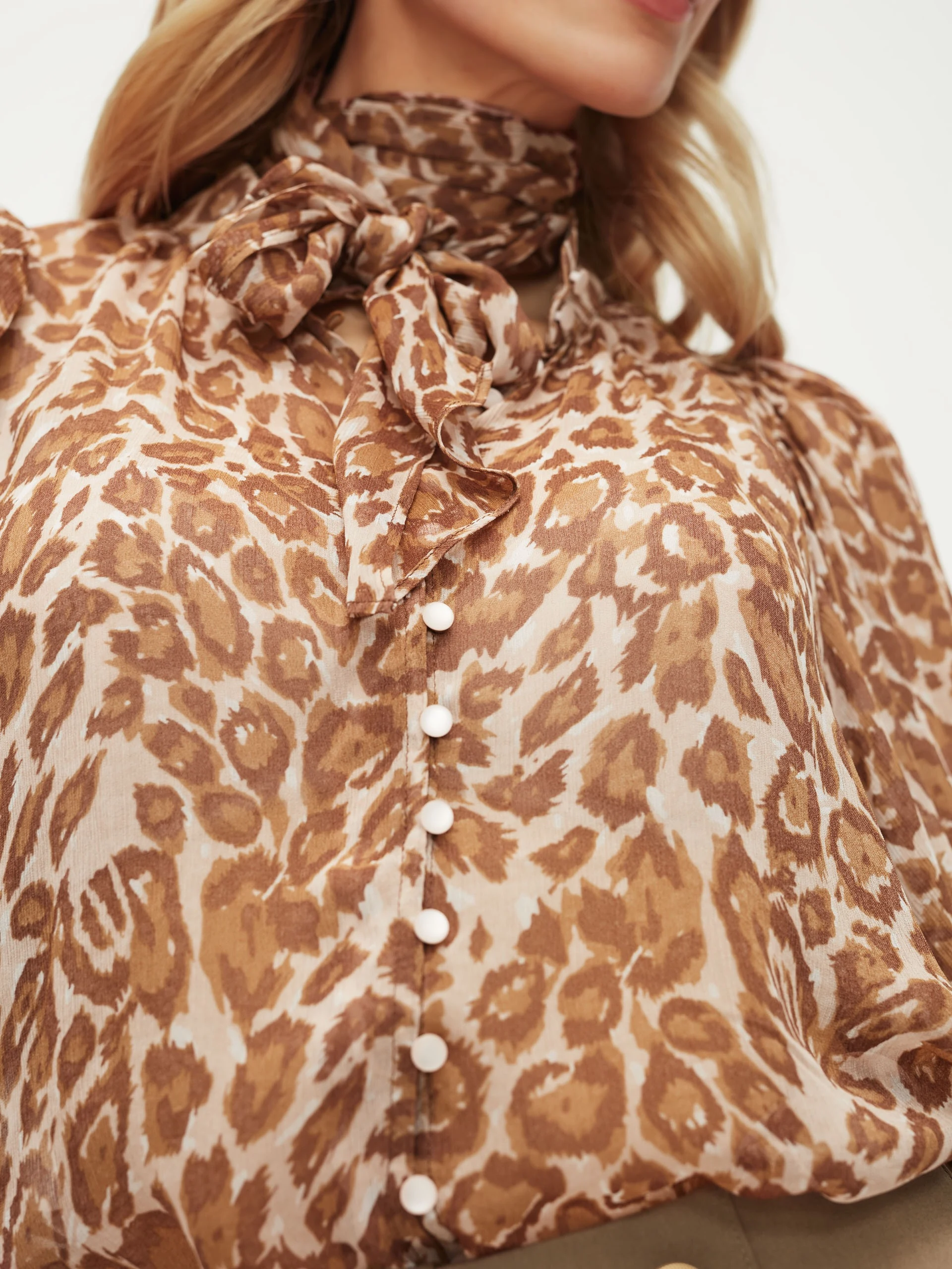 Airy blouse with animal pattern