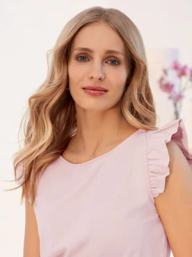BLOUSE WITH RUFFLE AT SHOULDERS