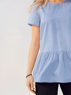 COTTON BLOUSE WITH RUFFLE