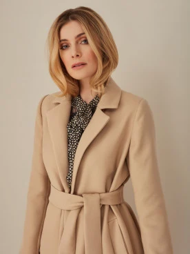 BEIGE COAT WITH BELT