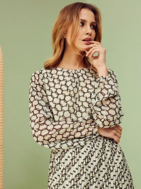 MIDI DRESS WITH FINE PATTERN