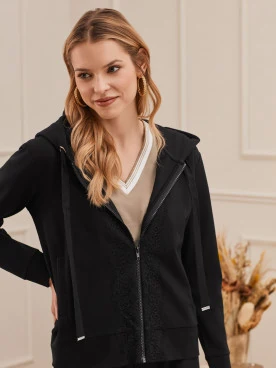 ROZPINANA BLUZA Z KORONKA