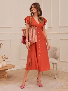 ORANGE ETHEREAL DRESS