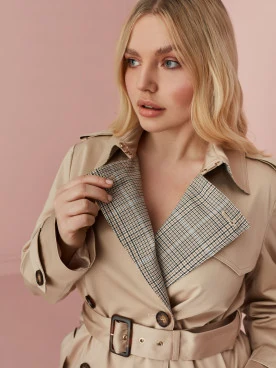 BEIGE DOUBLE-BREASTED TRENCH