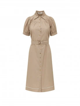 BEIGE DRESS WITH BELT