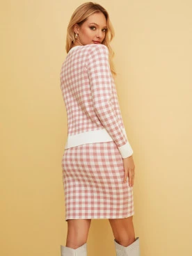 KNITTED CHECKERED DRESS