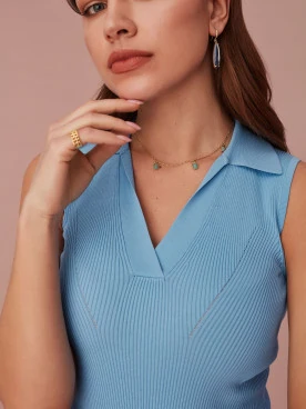 BLUE KNITTED DRESS