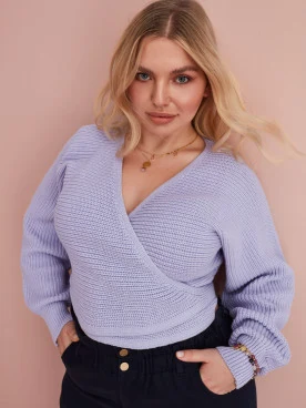 PURPLE WRAP SWEATER