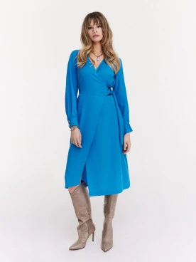 Blue dress cut off at the waist