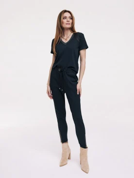 Navy blue high-waisted pants