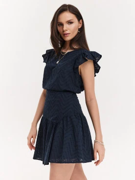 Navy blue cotton skirt