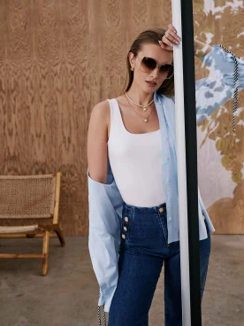 White minimalist top with cotton
