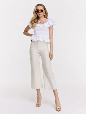 Decorative blouse with lace inserts