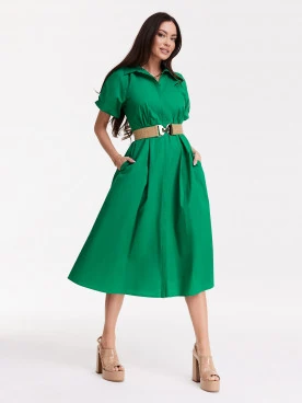 Green dress with flared bottom