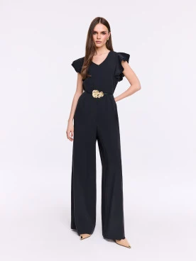 Elegant black jumpsuit with straight legs