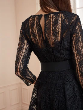 FLARED DRESS WITH LACE
