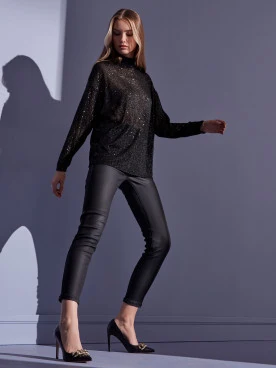 BLACK SEQUIN BLOUSE