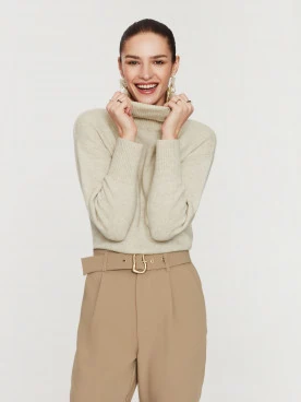 Cream turtleneck sweater