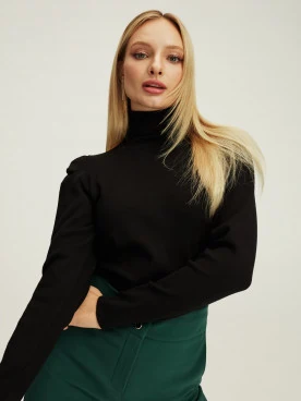 Black sweater with buff sleeves