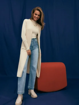 Long beige vest