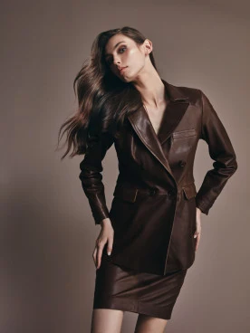 Brown leather jacket