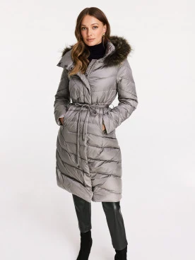 Silver hooded coat