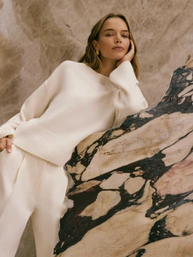 Oversized cream wool sweater