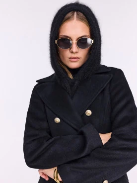 Black balaclava with angora
