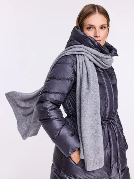 Large gray wool scarf