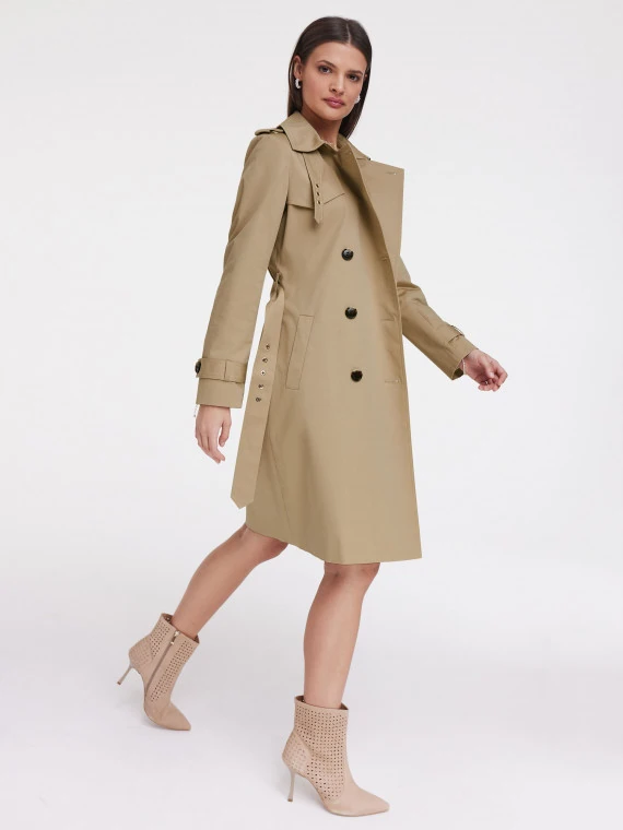 Classic beige trench with belt