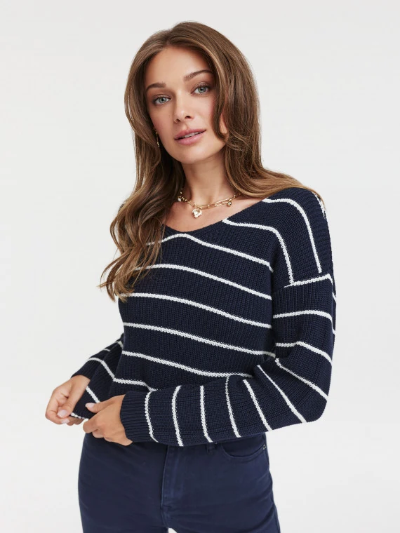 Dark blue striped sweater