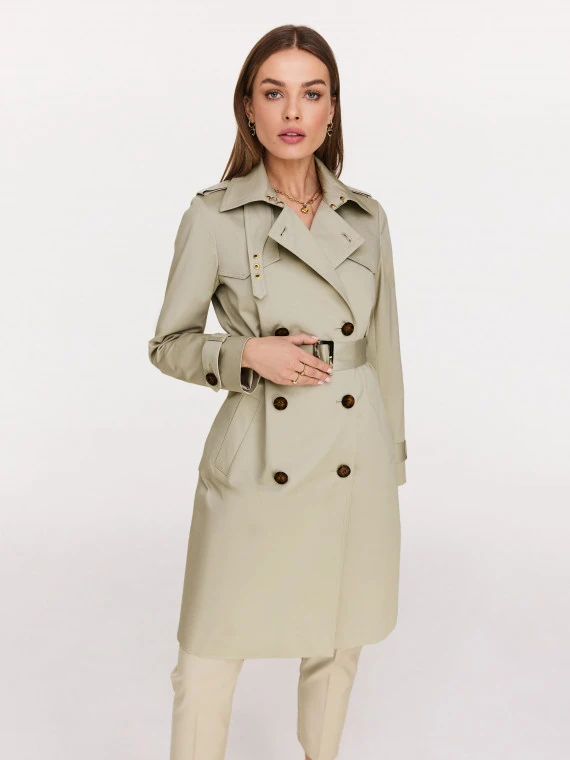 Light grey classic trench coat