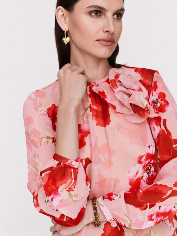 Elegant pink floral blouse