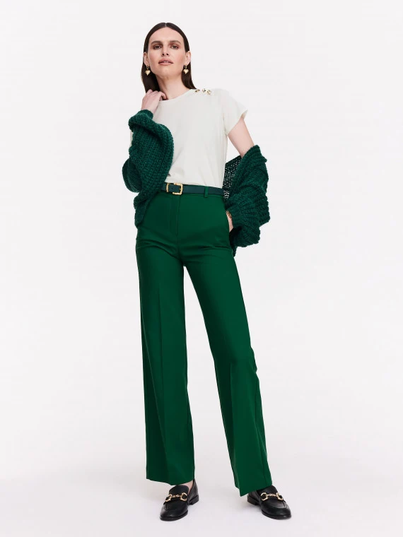 Suit green high-waisted pants