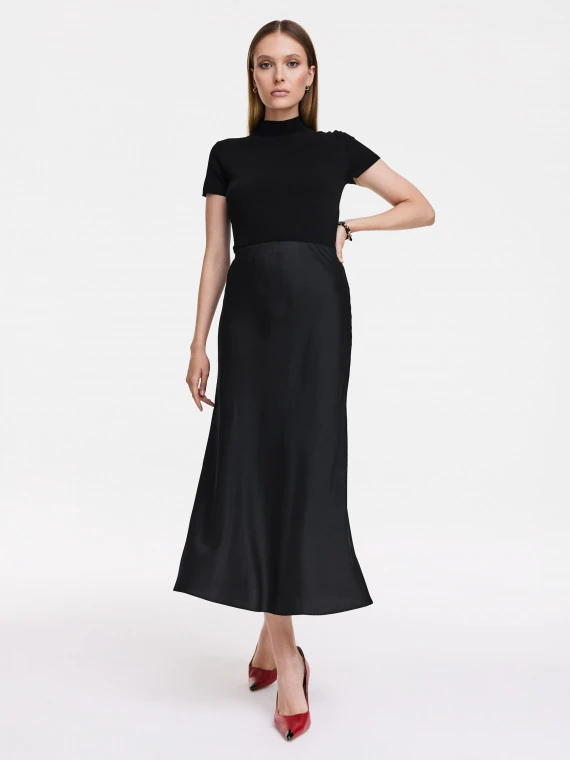 Black midi skirt