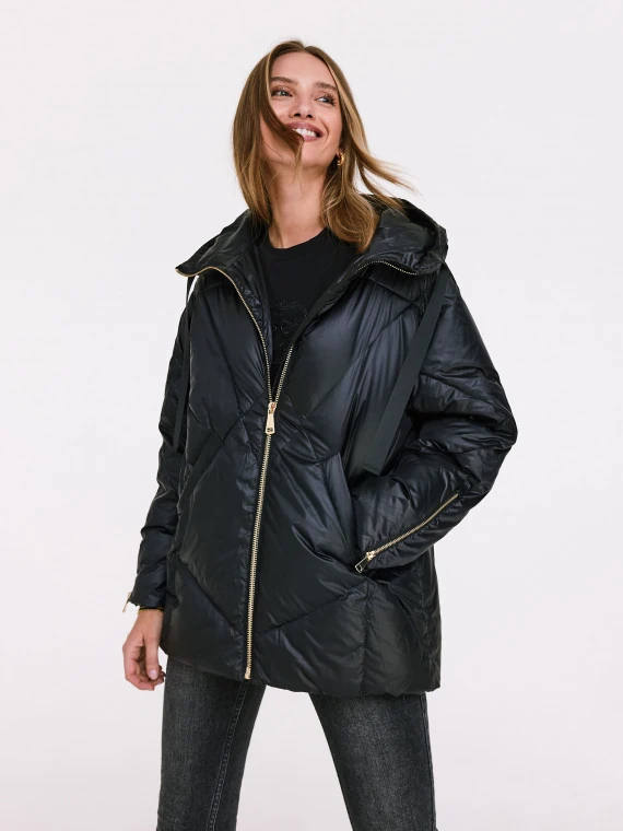 Black oversize down jacket