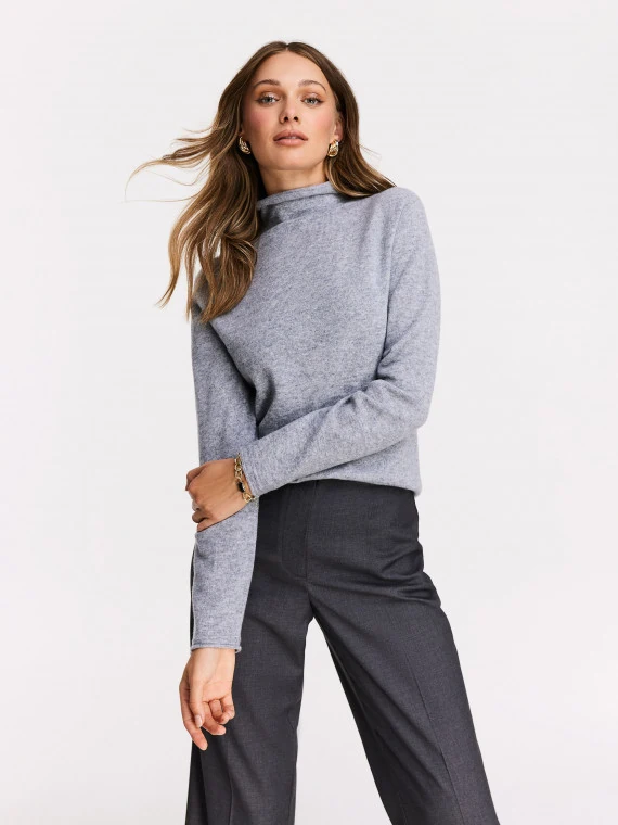 Light grey loose turtleneck sweater