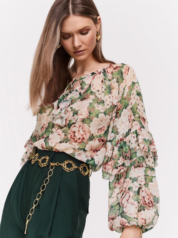 Elegant viscose floral blouse