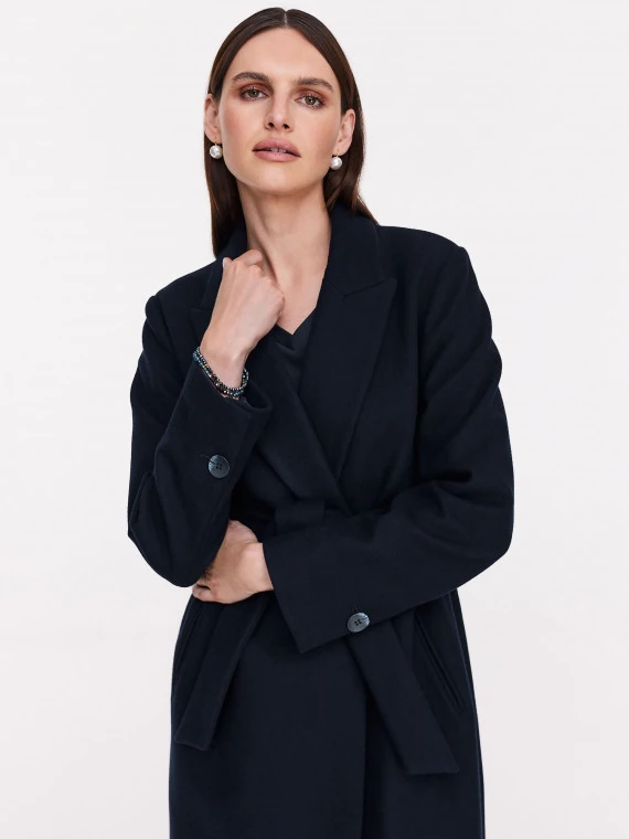 Classic navy blue wool coat