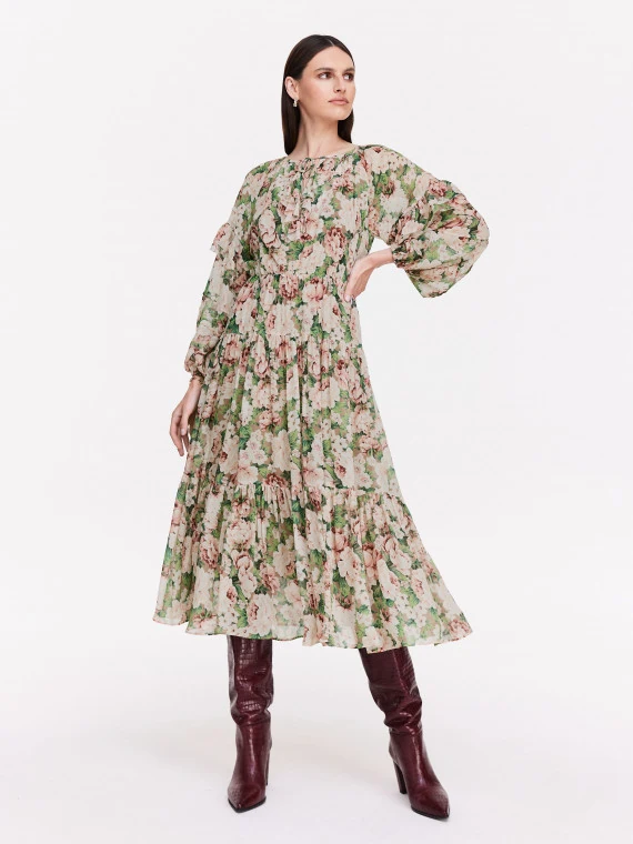 Airy viscose floral dress