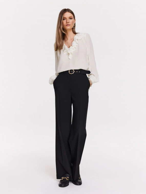 Black elegant pants with belt