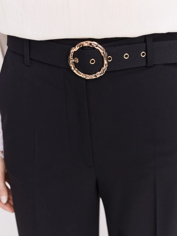 Black elegant pants with belt