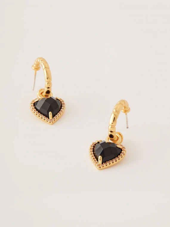 Earrings with black crystals