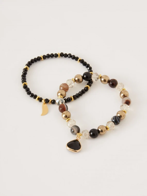 Set of two bracelets made of natural stones