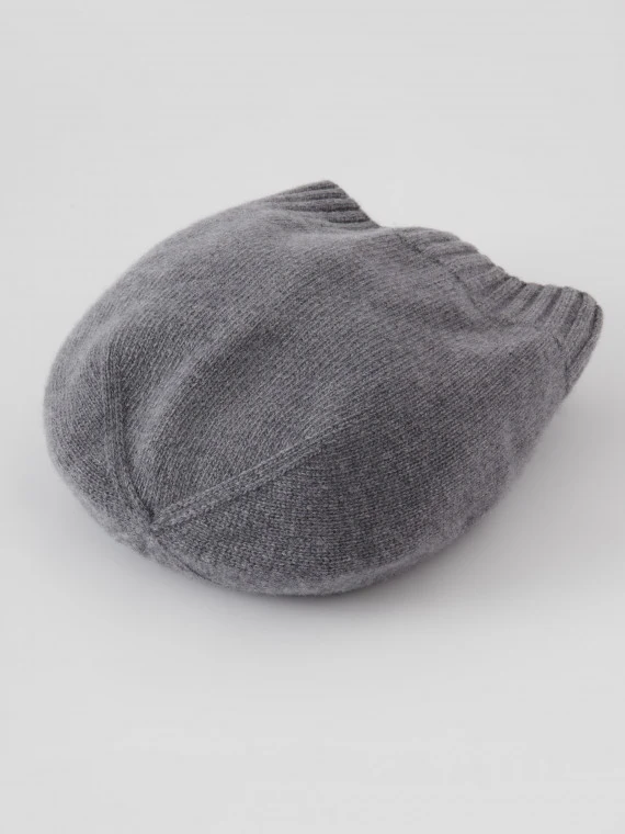 Grey cashmere-blend wool hat