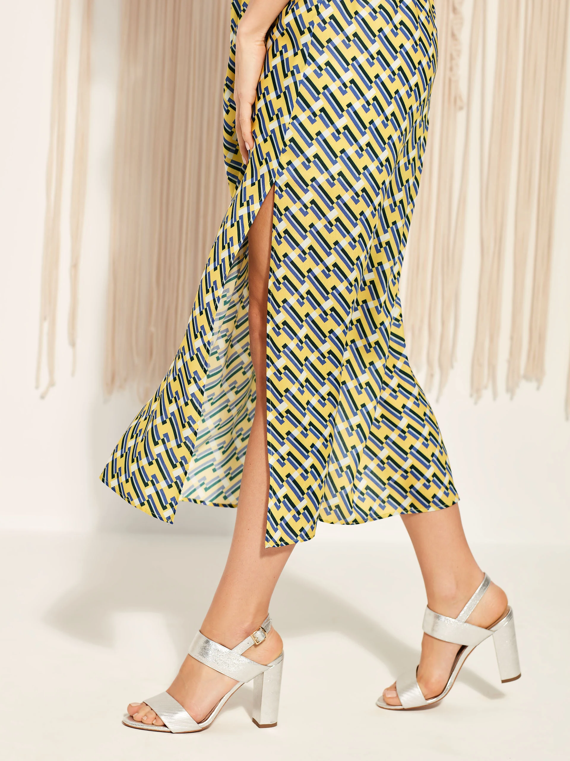 MAXI DRESS WITH ENVELOPE NECKLINE